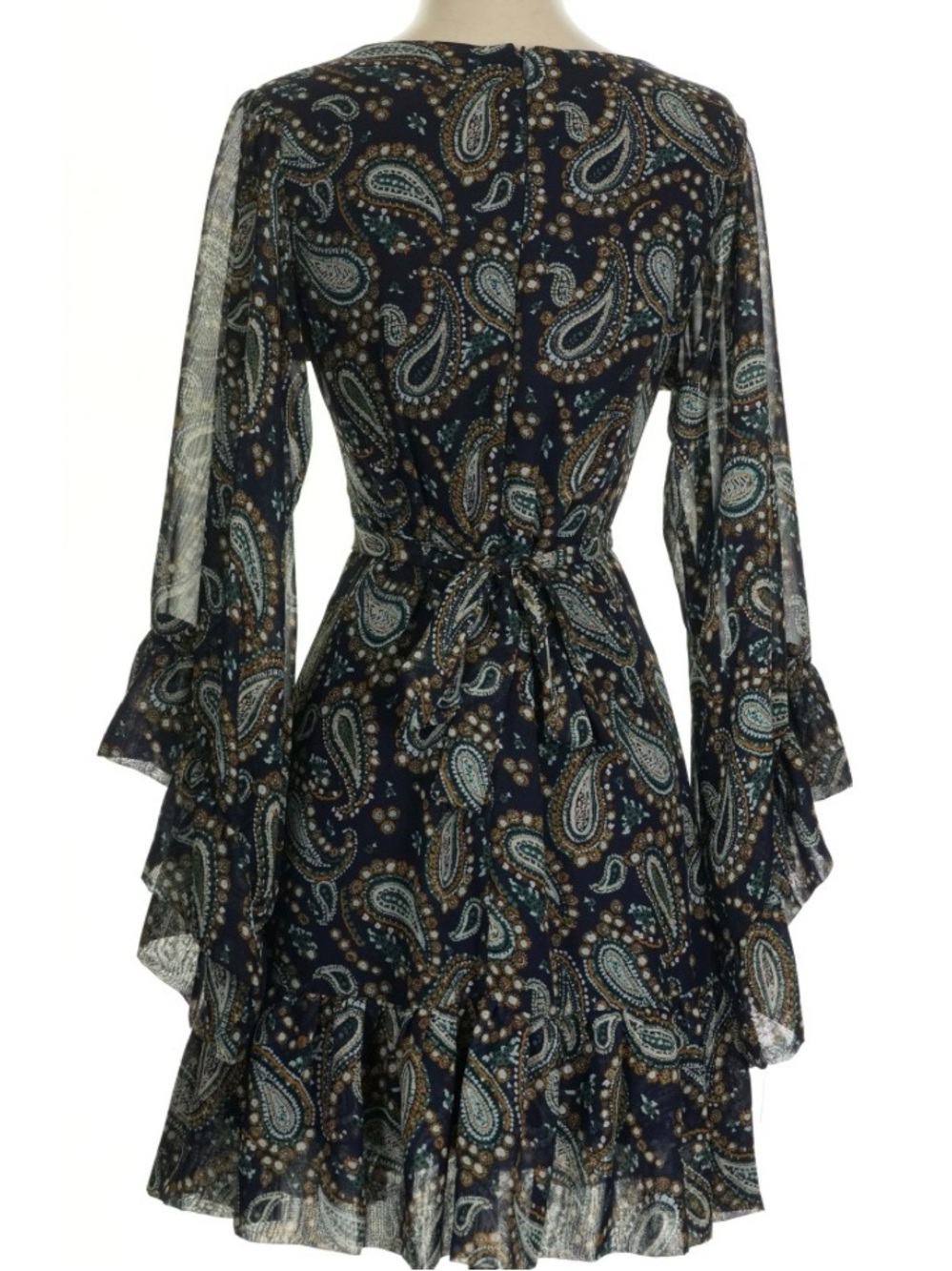 Betsey Johnson Paisley Dress with Teal & Gold Accents - Picture 2 of 6